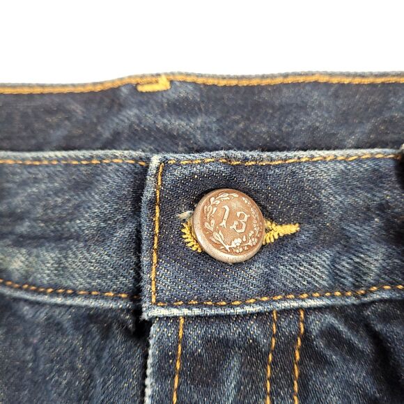 R13 The Classic straight leg Italy Jeans 28 Indigo R13W0189-197 distressed US 8 - Picture 7 of 16